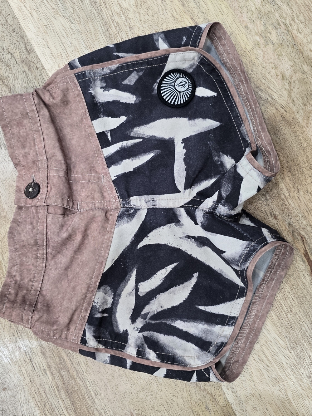 Volcom Black White and Brown Toddler Infant Boys' Swim Trunks